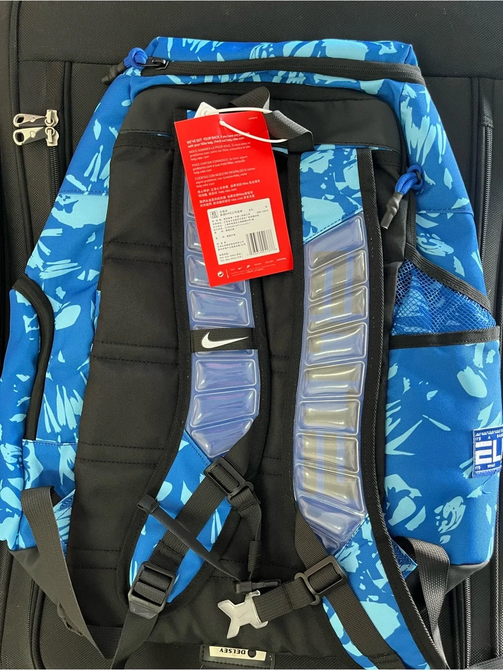 Nike Blue Splash-Print Daypack with Black Accents